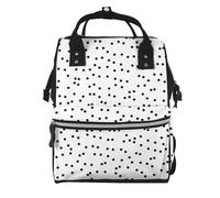 Hnnkloy Lunares negros sobre blanco.Mochila de maternidad de gran capacidad, bolso cambiador, mochila de viaje para actividades al aire libre.
