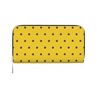 Hnnkloy Lunares Negros sobre Fondo Amarillo,Carteras de Cuero PU de Gran Capacidad para Hombres y Mujeres.