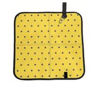 Hnnkloy Lunares Negros sobre Fondo Amarillo,Esterilla Plegable para Asiento Alfombrilla de Tela Oxford, cojín portátil para Acampar y Viajar al Aire Libre.