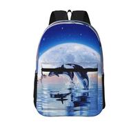 Hnnkloy Manada de orcas,Mochila informal de 17 pulgadas con bolsillos, resistente al agua, para la escuela.