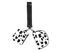 Hnnkloy Mancha negra con estampado de perro dálmata,Bolso de muñeca para deportes al aire libre, monedero portátil, cartera de muñeca con llavero desmontable
