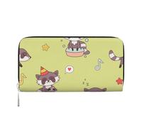 Hnnkloy Mapache Kawaii Lindo,Carteras de Cuero PU de Gran Capacidad para Hombres y Mujeres.