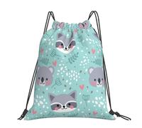 Hnnkloy Mapache y koala,Mochila con cordón unisex, bolsa deportiva para gimnasio, mochila informal para el día a día.