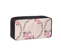 Hnnkloy Marco Floral Redondo con Lindas Flores de Zinnia,Estuche de lápices de Gran Capacidad, portátil, para bolígrafos, Bolsa de papelería para la Escuela y la Oficina.