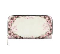 Hnnkloy Marco Ovalado Vintage de Rosas Rosadas,Carteras de Cuero PU de Gran Capacidad para Hombres y Mujeres.