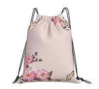 Hnnkloy Marco redondo floral con lindas flores de zinnia,Mochila con cordón unisex, bolsa deportiva para gimnasio, mochila informal para el día a día.