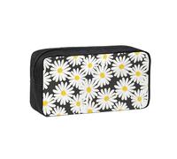 Hnnkloy Margarita Blanca y Negra,Estuche de lápices de Gran Capacidad, portátil, para bolígrafos, Bolsa de papelería para la Escuela y la Oficina.