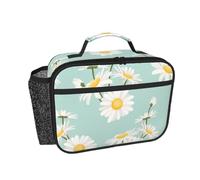 Hnnkloy Margarita exuberante flor floral,Bolsa de almuerzo portátil, fiambrera resistente, bolsa isotérmica reutilizable