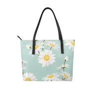 Hnnkloy Margarita exuberante flor floral,Bolso de mano de piel sintética, bolso tote de gran capacidad, bolso de hombro para mujer, ideal para el trabajo y los viajes.
