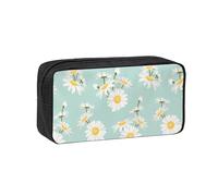 Hnnkloy Margarita exuberante Flor Floral,Estuche de lápices de Gran Capacidad, portátil, para bolígrafos, Bolsa de papelería para la Escuela y la Oficina.