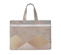 Hnnkloy Mármol Argyle de cobre y oro rosa ruborizado,Bolsa de lona para documentos con cremallera, bolso de mano, maletín para la escuela y la oficina.