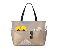 Hnnkloy Mármol Argyle de cobre y oro rosa ruborizado,Bolso de playa de gran capacidad, bolso de hombro de viaje para mujer, bolso de mano impermeable.