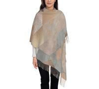 Hnnkloy Mármol Argyle de cobre y oro rosa ruborizado,Bufanda grande de cachemira sintética para mujer, chal ligero con borlas, 197 x 72 cm