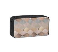 Hnnkloy Mármol Argyle de Cobre y Oro Rosa ruborizado,Estuche de lápices de Gran Capacidad, portátil, para bolígrafos, Bolsa de papelería para la Escuela y la Oficina.