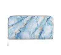 Hnnkloy Mármol Blanco Azul Impreso,Carteras de Cuero PU de Gran Capacidad para Hombres y Mujeres.