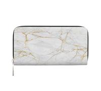 Hnnkloy Mármol Blanco y Dorado,Carteras de Cuero PU de Gran Capacidad para Hombres y Mujeres.