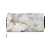 Hnnkloy Mármol Dorado Italiano,Carteras de Cuero PU de Gran Capacidad para Hombres y Mujeres.