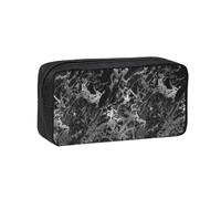 Hnnkloy Mármol Gris Grafito Negro Plateado,Estuche de lápices de Gran Capacidad, portátil, para bolígrafos, Bolsa de papelería para la Escuela y la Oficina.