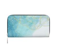 Hnnkloy Mármol líquido Azul,Carteras de Cuero PU de Gran Capacidad para Hombres y Mujeres.