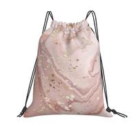 Hnnkloy Mármol líquido con oro,Mochila con cordón unisex, bolsa deportiva para gimnasio, mochila informal para el día a día.