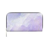 Hnnkloy Mármol líquido Pastel Morado,Carteras de Cuero PU de Gran Capacidad para Hombres y Mujeres.