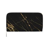 Hnnkloy Mármol Negro Dorado Natural,Carteras de Cuero PU de Gran Capacidad para Hombres y Mujeres.