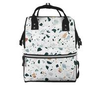 Hnnkloy Mármol terrazo pastel.Mochila de maternidad de gran capacidad, bolso cambiador, mochila de viaje para actividades al aire libre.