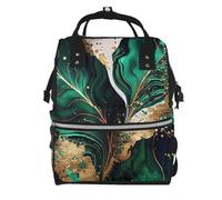 Hnnkloy Mármol verde esmeralda.Mochila de maternidad de gran capacidad, bolso cambiador, mochila de viaje para actividades al aire libre.