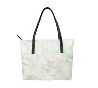 Hnnkloy Mármol verde menta blanco, dorado y gris glamuroso,Bolso de mano de piel sintética, bolso tote de gran capacidad, bolso de hombro para mujer, ideal para el trabajo y los viajes.