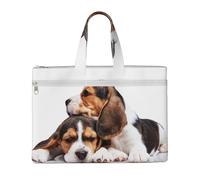 Hnnkloy Mascotas lindas Cachorros Beagle Perros,Bolsa de lona para documentos con cremallera, bolso de mano, maletín para la escuela y la oficina.