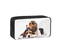 Hnnkloy Mascotas Lindas Cachorros Beagle Perros,Estuche de lápices de Gran Capacidad, portátil, para bolígrafos, Bolsa de papelería para la Escuela y la Oficina.