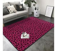 Hnnkloy Me Encanta el Estampado de Leopardo en Rosa Fucsia., Alfombra Grande Antideslizante para Sala de Estar o Dormitorio, 208 x 148 cm.