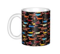 Hnnkloy Me encanta mi perro salchicha (estampado),Taza de cerámica grande para café, ideal para cocina, restaurante, oficina o cafetería, 330 ml.