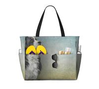 Hnnkloy Mi perro de montaña bernés de todos los días,Bolso de playa de gran capacidad, bolso de hombro de viaje para mujer, bolso de mano impermeable.