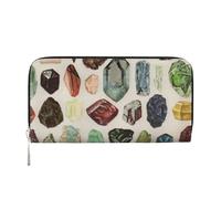 Hnnkloy Minerales de Cristal y Piedras Preciosas de geología Vintage,Carteras de Cuero PU de Gran Capacidad para Hombres y Mujeres.