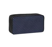 Hnnkloy Moderno y Elegante Azul Marino con Lunares Dorados,Estuche de lápices de Gran Capacidad, portátil, para bolígrafos, Bolsa de papelería para la Escuela y la Oficina.