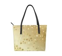 Hnnkloy Muchas estrellas doradas sin costuras,Bolso de mano de piel sintética, bolso tote de gran capacidad, bolso de hombro para mujer, ideal para el trabajo y los viajes.
