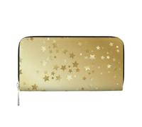 Hnnkloy Muchas Estrellas Doradas sin Costuras,Carteras de Cuero PU de Gran Capacidad para Hombres y Mujeres.