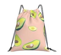 Hnnkloy Muchas imágenes de aguacates impresas,Mochila con cordón unisex, bolsa deportiva para gimnasio, mochila informal para el día a día.