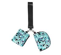 Hnnkloy Música en acuarela, ramas y hojas,Bolso de muñeca para deportes al aire libre, monedero portátil, cartera de muñeca con llavero desmontable