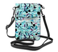 Hnnkloy Música en acuarela, ramas y hojas,Bolsos para celular para mujer, bolsos pequeños cruzados - Cartera para celular de cuero sintético con ranuras para tarjetas de crédito