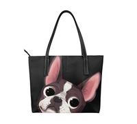 Hnnkloy Naturaleza del Boston Terrier,Bolso de mano de piel sintética, bolso tote de gran capacidad, bolso de hombro para mujer, ideal para el trabajo y los viajes.
