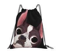 Hnnkloy Naturaleza del Boston Terrier,Mochila con cordón unisex, bolsa deportiva para gimnasio, mochila informal para el día a día.