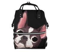 Hnnkloy Naturaleza del Boston Terrier.Mochila de maternidad de gran capacidad, bolso cambiador, mochila de viaje para actividades al aire libre.