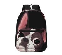 Hnnkloy Naturaleza del Boston Terrier,Mochila informal de 17 pulgadas con bolsillos, resistente al agua, para la escuela.