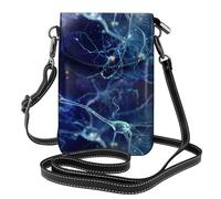 Hnnkloy Neurología de células cerebrales en 3D,Bolsos para celular para mujer, bolsos pequeños cruzados - Cartera para celular de cuero sintético con ranuras para tarjetas de crédito