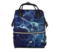 Hnnkloy Neurología de células cerebrales en 3D.Mochila de maternidad de gran capacidad, bolso cambiador, mochila de viaje para actividades al aire libre.