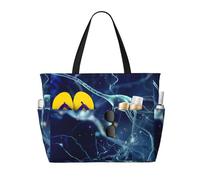 Hnnkloy Neurología de neuronas y células cerebrales en 3D,Bolso de playa de gran capacidad, bolso de hombro de viaje para mujer, bolso de mano impermeable.