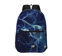 Hnnkloy Neurología de neuronas y células cerebrales en 3D,Mochila informal de 17 pulgadas con bolsillos, resistente al agua, para la escuela.