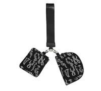 Hnnkloy Notas musicales Melodía,Bolso de muñeca para deportes al aire libre, monedero portátil, cartera de muñeca con llavero desmontable